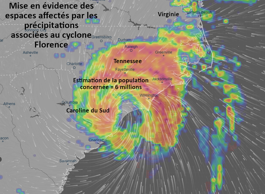 * Annoter une vue pour décrire la trajectoire du cyclone Florence ou du typhon Mangkhut