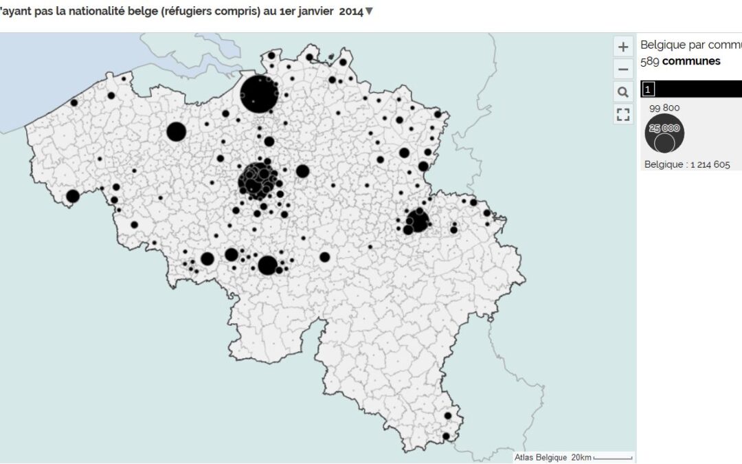 Rédiger un texte décrire la répartition spatiale de la population étrangère en Belgique (3e)