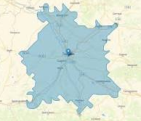 Tracer une zone de desserte (ou de chalandise) et enrichir la couche avec le nombre d&rsquo;habitants