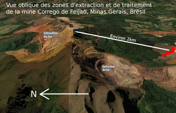 Annoter des vues pour mettre en évidence le risque associé aux aménagements miniers de Brumadinho au Brésil