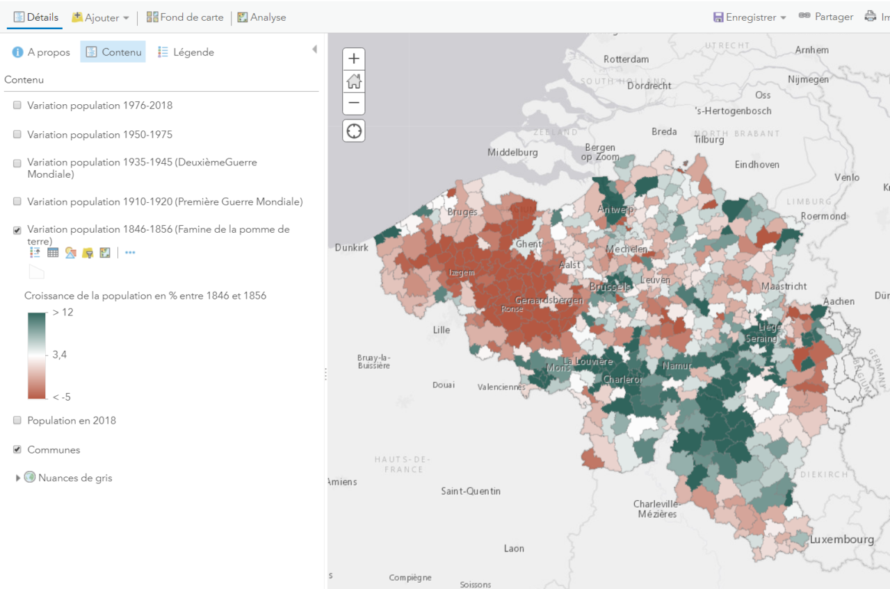 Cartes Et Graphiques D Volution De La Population Par Commune En Belgique Depuis Sciences