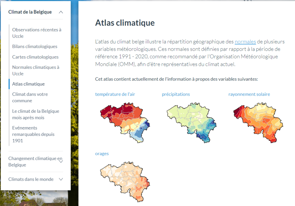 Atlas climatique de Belgique | Sciences humaines